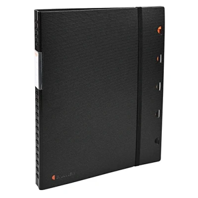 Abbildung von Exacompta 85434E 1 Exaview Dokumentenmappe Verschluss mit Gummiband und herausnehmbaren Trennblättern Hardcover Spiralbindung 40 Hüllen (80 Ansichten) Abheftbares Format A4 Farbe Schwarz