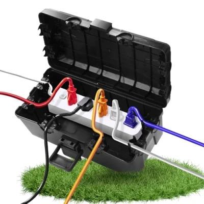 Abbildung von Wasserdichte Kabelbox,Garten kabelbox wasserdicht für den Außenbereich (Outdoor),IP54 Safe Box Sicherheitsbox,Wetterfeste Verlängerungskabel Abdeckungen Schützen Steckdose,Timer,Plug