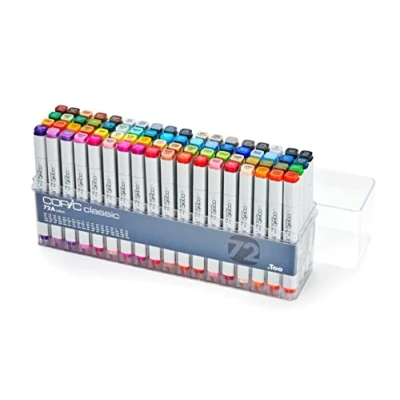 Abbildung von COPIC Classic Set &quot;72 Colors A&quot;, 72er im Acryl Display, Twin Marker mit einer mittelbreiten und feinen Spitze