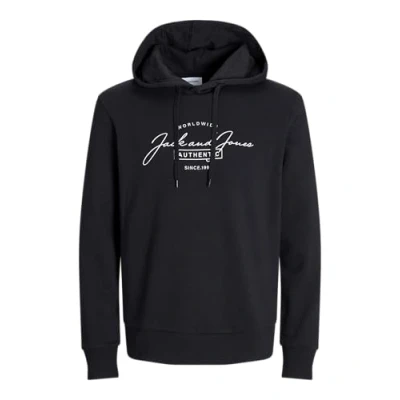 Abbildung von JACK &amp; JONES Herren Jjferris Sweat Hood Kapuzenpullover, Black/Print:Big, S