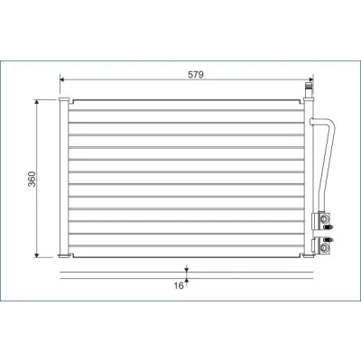Abbildung von VALEO 817664 Klimakondensator ohne Trockner Aluminium 360 R 134a FORD: FIESTA 5, Fusion Estate