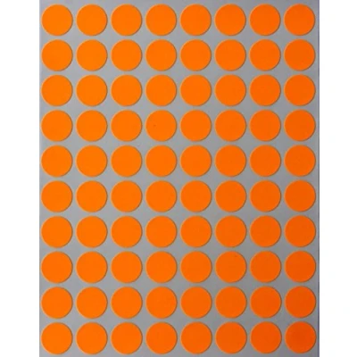Abbildung von Farbcodierung Etiketten Neon Orange 13mm runde Aufkleber 1,3cm Klebepunkte 1200 Stück von Royal Green