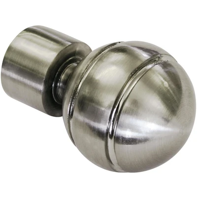 Abbildung von GARDINIA Kugel, 2 x Endstück, Metall, Edelstahl Optik, für Gardinentechnik Ø 19 mm