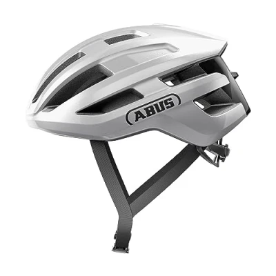 Abbildung von ABUS Rennradhelm PowerDome Leichter Fahrradhelm mit cleverem Belüftungssystem und aerodynamischem Profil Made in Italy für Damen Herren Silber, Größe S