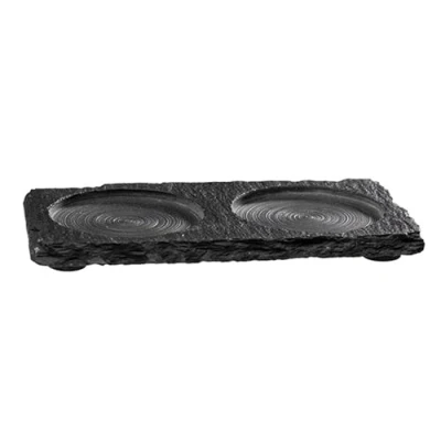 Abbildung von APS 971 Naturschieferplatte, 15 x 8 cm, Materialstärke 6 9 mm, mit 2 Absätzen Ø cm