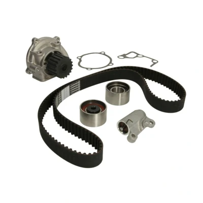 Abbildung von HEPU PK75334 Wasserpumpe + Zahnriemensatz mit Spanndämpfer, Spannrolle 150 MAZDA: 5, 6 Estate, Hatchback