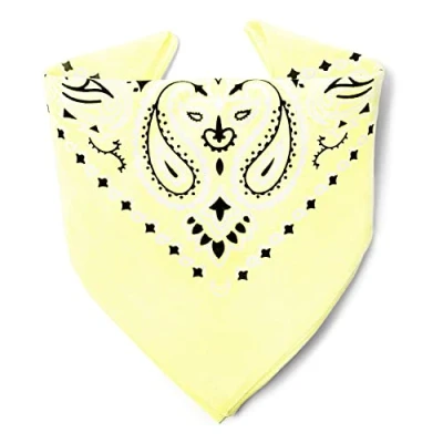 Abbildung von Karl Loven Pastellgelb Bandana Paisleymuster 100% Baumwolle Dicker Stoff 20 Exklusivfarben
