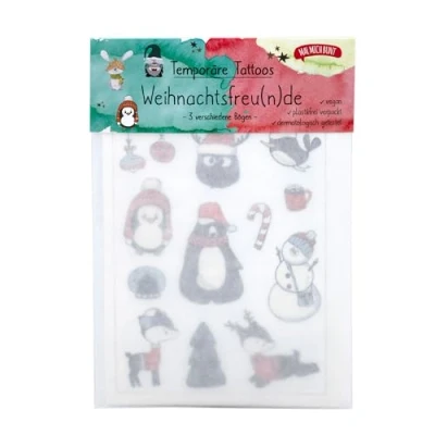 Abbildung von Weihnachten Kindertattoo Vegan, 3 Bögen Tattoo Kinder, Geschenkidee Weihnachten, Kinder ideal als Füllung Adventskalender