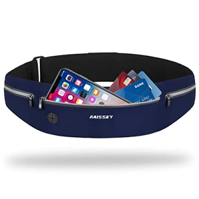 Abbildung von HAISSKY Laufgürtel für Handy,Hüfttaschen Sportgürtel Lauftasche, Lauftasche Running Belt wasserdichte Super dünn Joggen, Fitness, Radfahren und Reisen bis zu 6,9&quot;