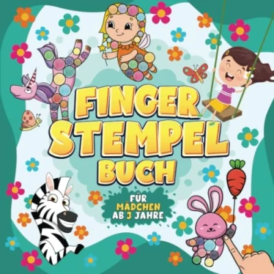 Abbildung von Fingerstempelbuch für Mädchen ab 3 Jahre: Fingermalbuch Kinder I Stempelbuch mit Prinzessin, Tiere, Einhorn und mehr Mein Erstes Fingerstempel Malbuch Zum Stempeln Malen
