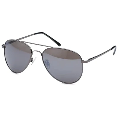 Abbildung von styleBREAKER Unisex Pilotenbrille Sonnenbrille Polycarbonat Gläser, Metall Vollrand Gestell mit Federscharnier 09020037, Farbe:Gestell Anthrazit/Glas Grau getönt