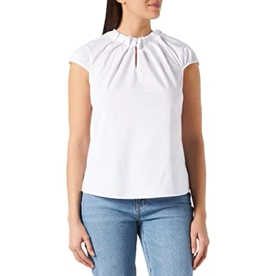 Abbildung von comma Kurzarm Bluse, Damen, Größe: 42, Weiß