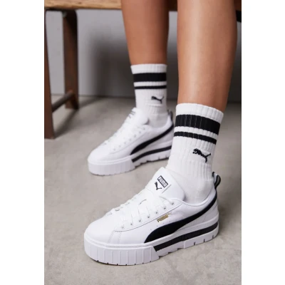 Abbildung von Puma Mayze LTH WNS Sneaker low, Damen, Größe: 42, White/peyote Leder und lederimitat