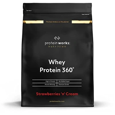 Abbildung von Protein Works Whey 360 Mit zusätzlichen Vitaminen Proteinpulver Eiweißpulver 40 Servings Erdbeer Sahne 1.2kg