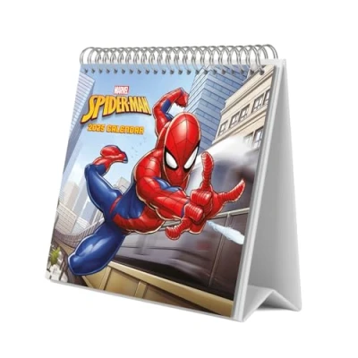 Abbildung von Grupo Erik Kalender 2025 Tischkalender Marvel Spiderman Familienplaner zum Aufstellen 20 x 17 cm Jahreskalender Offizieller Fanartikel