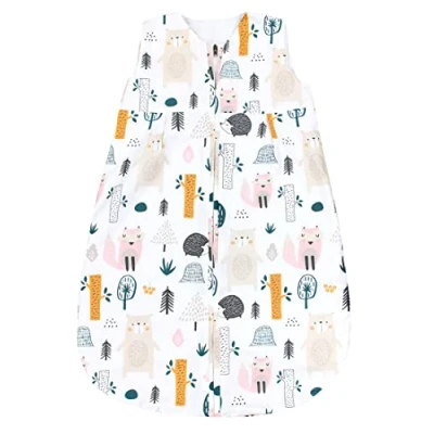 Abbildung von TupTam Baby Sommer Schlafsack 0.5 TOG aus OEKO TEX zertifizierten Materialien, Farbe: Tiere/Ecri, Größe: 62 74