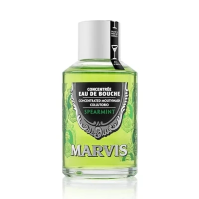 Abbildung von Marvis Spearmint Mundwasser Konzentrat, 120 ml, alkoholfreie Mundspülung fördert einen langanhaltend frischen Atem, gesundes Zahnfleisch und reduziert Zahnbelag