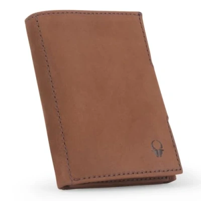 Abbildung von DONBOLSO Wallet NextGen Leder Slim ohne Münzfach Geldbeutel mit RFID Schutz I Kartenetui bis 11 Karten Mini Portemonnaie für Herren und Damen Geldbörse Braun Vintage
