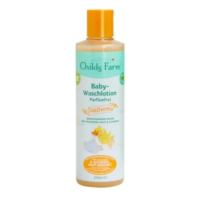 Abbildung von Childs Farm OatDerma Baby Waschlotion 250 ml, parfümfrei Sanfte Reinigung, für empfindliche oder zu Ekzemen neigende und Kinderhaut. Auch Neugeborene.