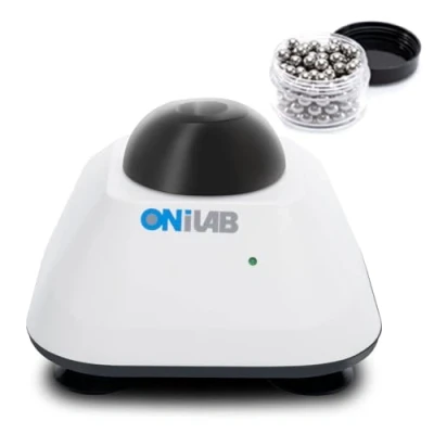 Abbildung von ONiLAB Mini Vortex Mixer mit Touch Funktion, Labor Mischen, Nagellack, Wimpernklebstoffe und Acrylfarben stabiler Aluminium Gussbasis, 120pcs 7/32in Mischkugeln, Schwarz…
