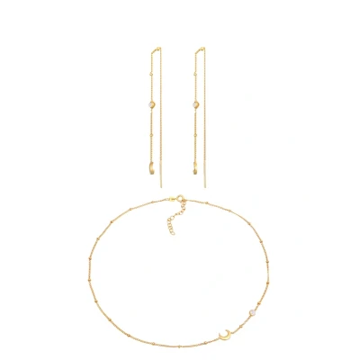 Abbildung von Elli Jewelry SET Halfmoon Ohrringe goldcoloured, Damen, Größe: 36, Gold coloured