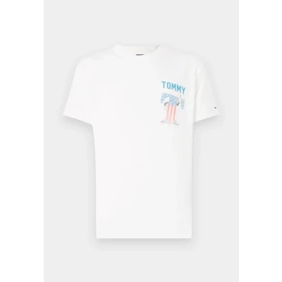 Abbildung von Tommy Jeans USA Script TEE Tshirt print, Herren, Größe: 44, Ecru