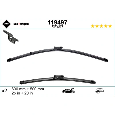 Abbildung von Scheibenwischer Swf 119497 vorne Flachbalkenwischblatt FORD: Focus Mk4 Turnier, Hatchback