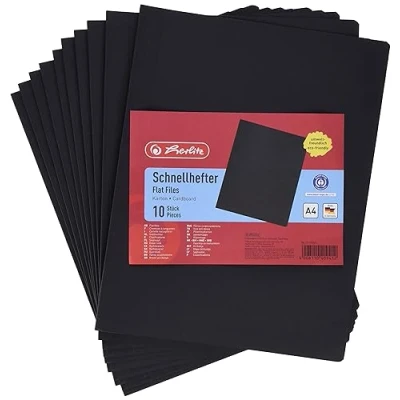 Abbildung von Herlitz 11130325 Schnellhefter A4 Karton gefaltet schwarz intensiv 10er Packung