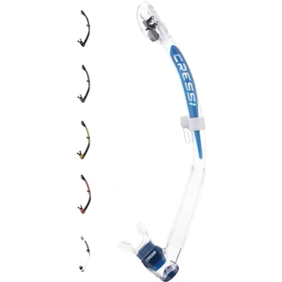 Abbildung von Cressi Unisex Adult Itaca Ultra Dry Snorkel Trockenes Freitauchen und Schnorcheln, Transparent/Blaue Metal, Einheitsgröße
