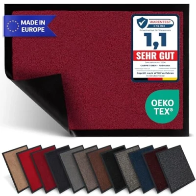 Abbildung von Carpet Diem Fußmatte 40x60 cm in Weinrot Schmutzfangmatte innen für sauberen Eingangsbereich rutschfest &amp; pflegeleicht Verschiedene Größen tolle Farben