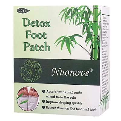 Abbildung von Detox Fußpflaster, Fusspflaster zur Entgiftung, Vitalpflaster gut verträglich, Bambus Pflaster Wellness zieht die Toxine Spa, Schlaf verbessern, 20pcs