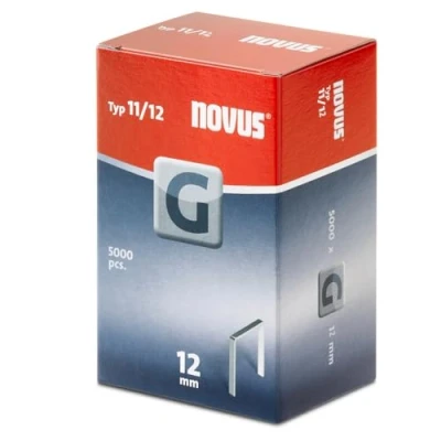 Abbildung von Novus Flachdrahtklammern für Hammertacker 12 mm, 5000 Klammern vom Typ G 11/12, Heftmittel aus verzinktem Stahldraht