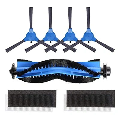 Abbildung von Filter Bürste Ersatzteile Zubehör Set für Bagotte BG600 BG700 BG800 Staubsauger Roboter (1 Zentrale + 2 4 Seitenbürste)