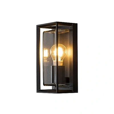 Abbildung von Konstsmide Brindisi Wandleuchte E27 schwarz, Bewegungsmelder, Stahl/klares Echtglas 7885 750, 13 cm (L)/12 (B)/26 (H)