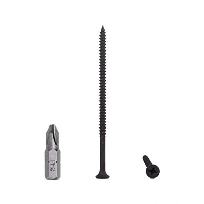 Abbildung von 100 Stück schwarze Phosphat Kohlenstoffstahl 4,2 x 90 mm Schnellbauschrauben Kreuzschlitz Stiftkopf Feingewinde Trockenbau Blech Verschlüsse (100, mm)