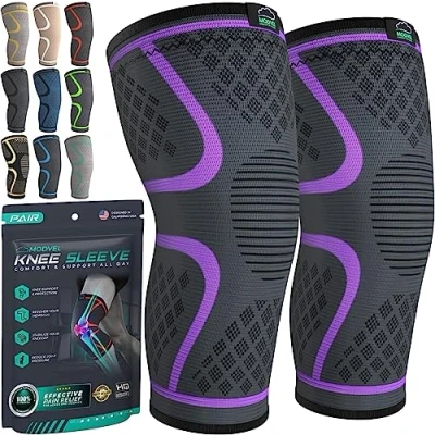 Abbildung von MODVEL Kniebandage Set für Damen und Herren, atmungsaktive Knee Support, Größe XXL