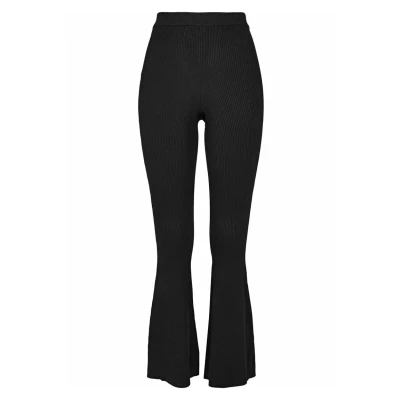 Abbildung von Urban Classics Damen Ladies Rib Knit Bootcut Leggings, Black, S