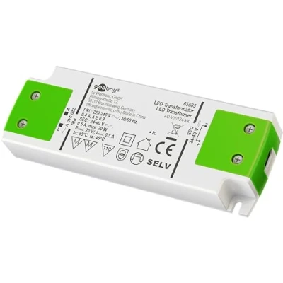 Abbildung von Goobay 65585 LED Trafo 500 mA/20 W/LED Transformator für Konstantstrom/LED Treiber Konstantstromquelle/Transformator Innenbeleuchtung/Netzteil Licht