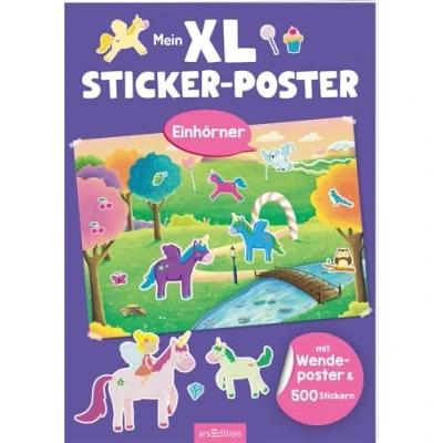 Abbildung von XL Sticker Poster: Mein Poster Einhörner: Mit Wendeposter &amp; 500 Stickern 2 große Stickerszenen zum Aufhängen und Bekleben für Kinder ab 3 Jahren