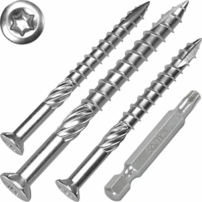 Abbildung von Terrassenschrauben 5 x 60 T INOX 50 Stück Edelstahl gehärtet C1, Torx 25, inkl. Bit