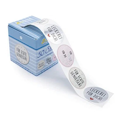 Abbildung von AVERY Zweckform 50 Marmeladen Etiketten selbstklebend (Made in Germany, Ø38mm, Aufkleber Marmeladenglas, Einmachen, Haushaltsetiketten ablösbar, beschriftbar, Geschenk) Sticker auf Rolle, 56860