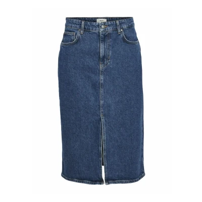 Abbildung von Object Jeansrock, Damen, Größe: Large, Medium blue denim