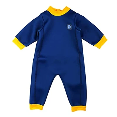 Abbildung von Splash About Warm In One Baby Erwärmen Wetsuit, Navy &amp; Gelb, 6 12 monate