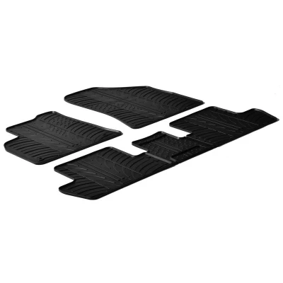 Abbildung von Gledring 0154 Fußmattensatz Gummi vorne und hinten 5 schwarz 750mm 550mm PEUGEOT: 3008 I, 5008 I