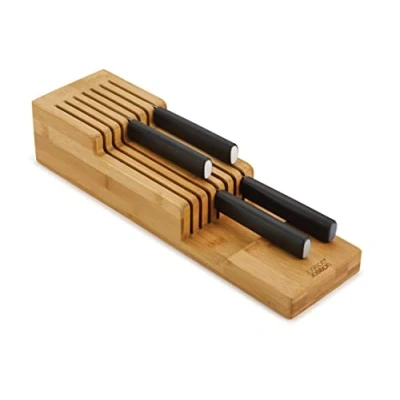 Abbildung von Joseph DrawerStore Messer Organizer, für bis zu 9 Messer, Küchenorganisation &amp; Schubladenaufbewahrung Bambus