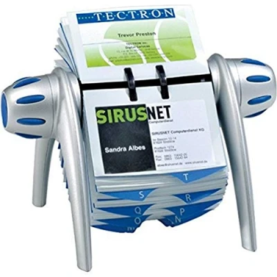 Abbildung von Durable Rollkartei Visifix Flip Vegas, für 400 Visitenkarten, Register A Z, silber, 241723