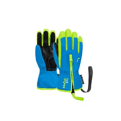 Abbildung von Reusch Unisex Babys Ben Angenehm Warme und Winddichte Skihandschuhe Alltagshandschuhe Babyhandschuhe Schneehandschuhe Zum Schlittenfahren Winter Handschuhe, 4525 Brilliant Blue/Safety YEL, III