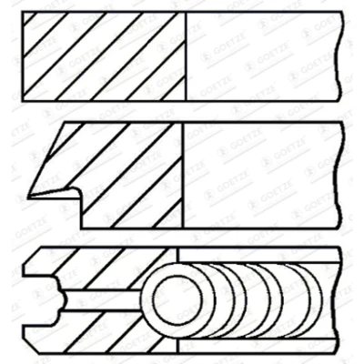 Abbildung von GOETZE ENGINE 08 446100 00 Kolbenringsatz 84 LKZ Ring BMW: 5 Saloon, 3 Coupe, Saloon kfzteile, mister auto, atp autoteile, kfzteile24