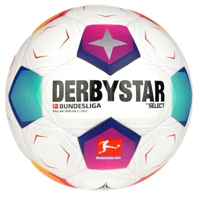 Abbildung von Derbystar Bundesliga Brillant Replica Slight 290G V23 Light Fußball, Herren, Größe: 5, Weisspinkorangetuerkis