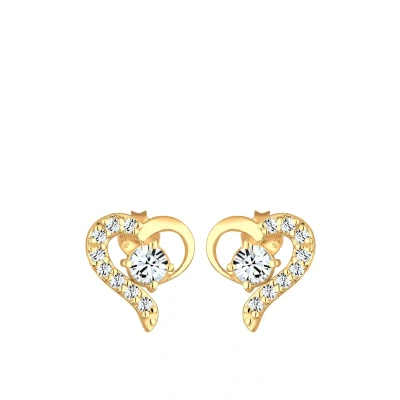 Abbildung von Elli Classic Heart Ohrringe goldcoloured, Damen, Größe: One Size, Gold coloured